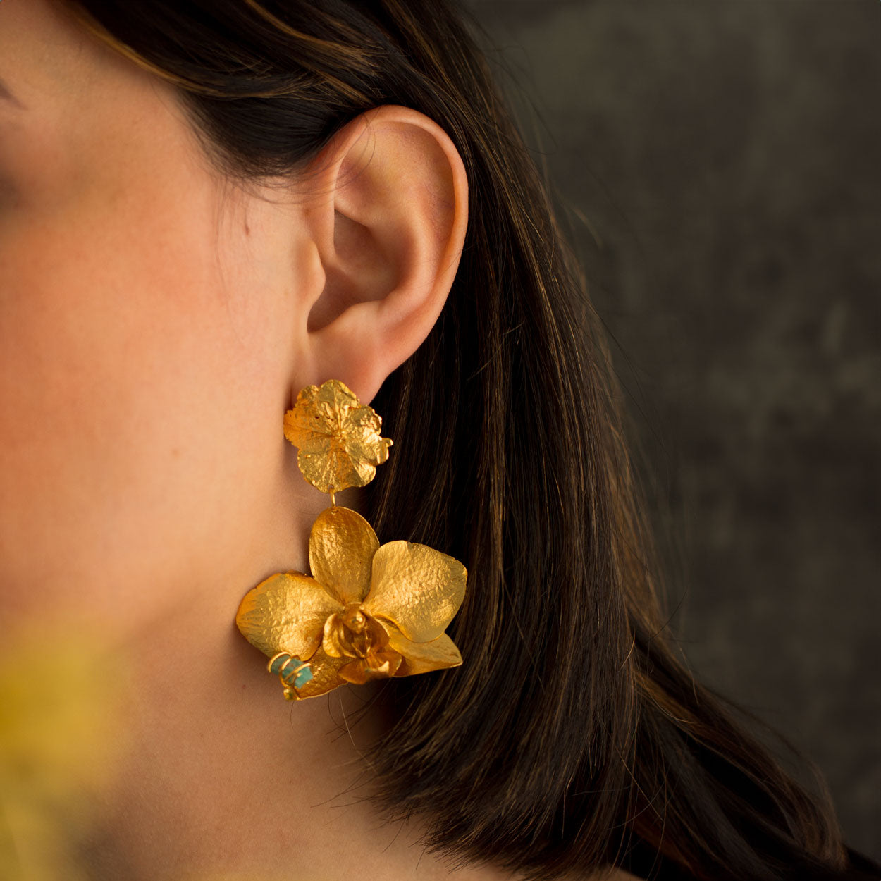 Aretes Orquídea Phalaenopsis & Hortensia