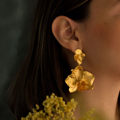 Aretes Orquídea Phalaenopsis & Hortensia